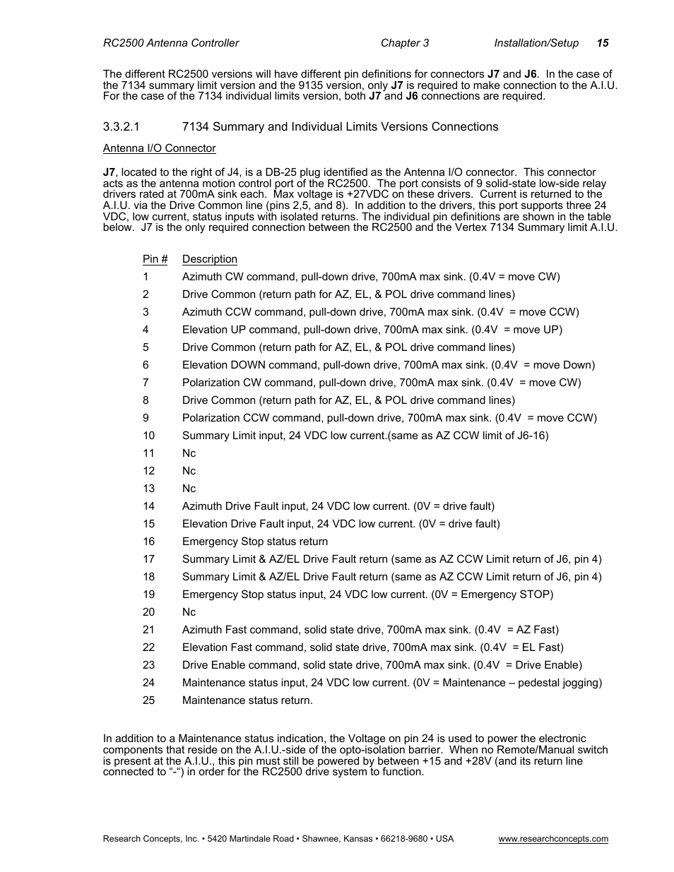 Antenna i/o connector | Research Concepts RC2500 User Manual | Page 22 / 181