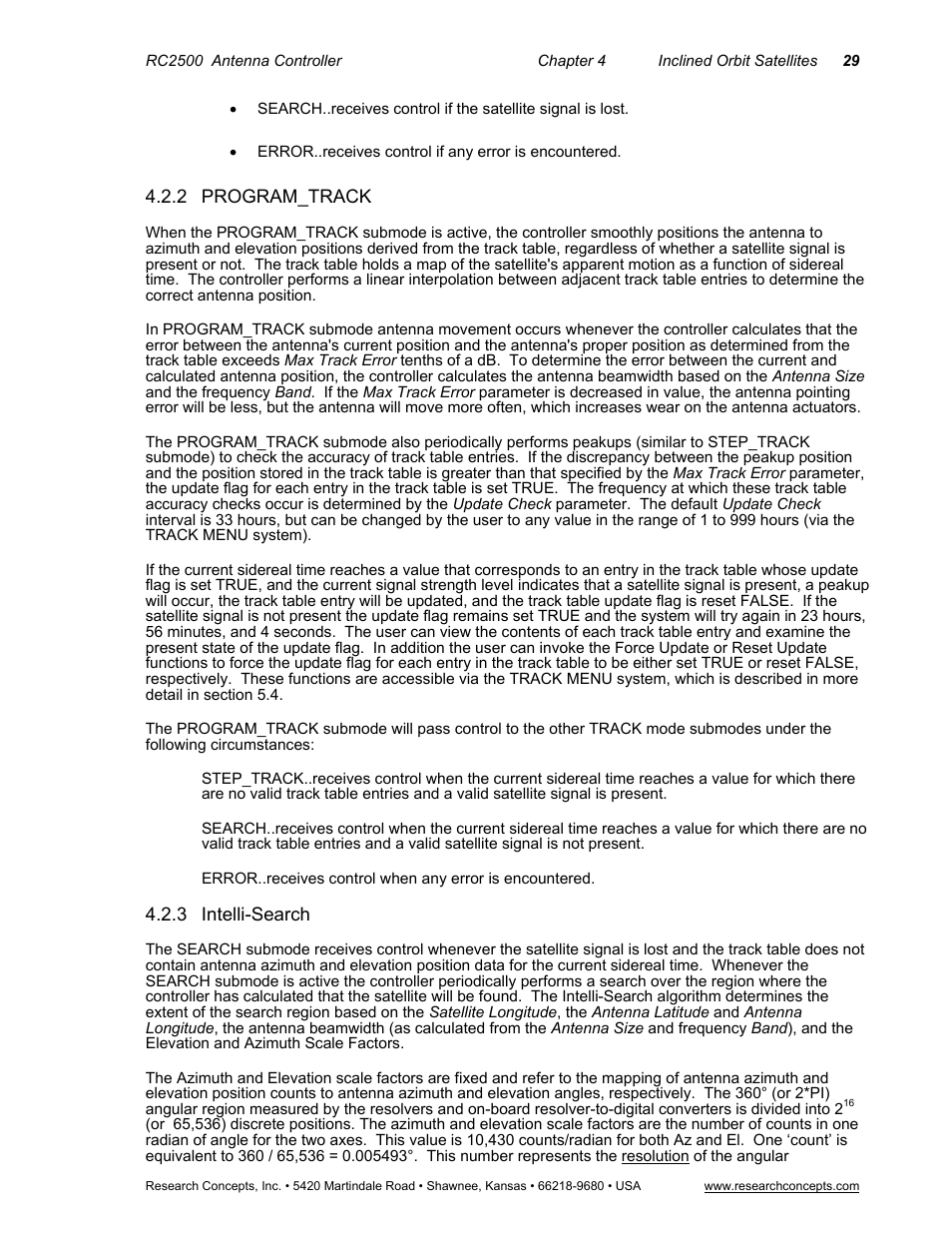 2 program_track, 3 intelli-search, Program_track | Intelli-search | Research Concepts RC2500 User Manual | Page 36 / 181