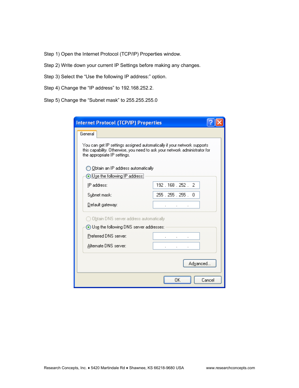 4 configuring your computer, Configuring your computer | Research Concepts RC300 User Manual | Page 10 / 35