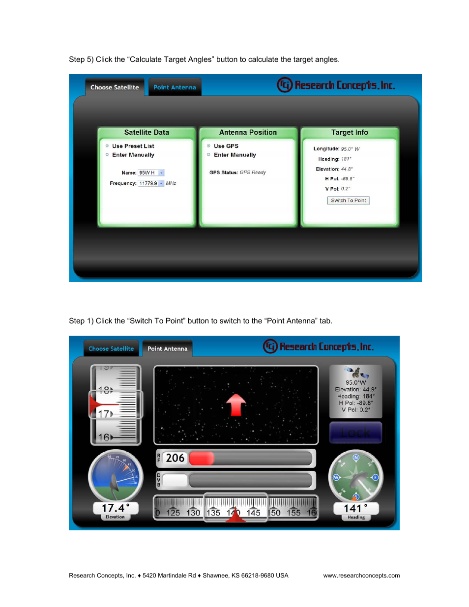 2 finding a satellite, Finding a satellite | Research Concepts RC300 User Manual | Page 13 / 35