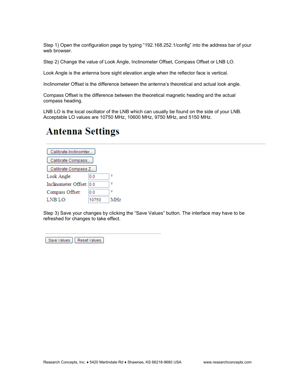 Changing the antenna settings, 10 changing the antenna settings | Research Concepts RC300 User Manual | Page 29 / 35