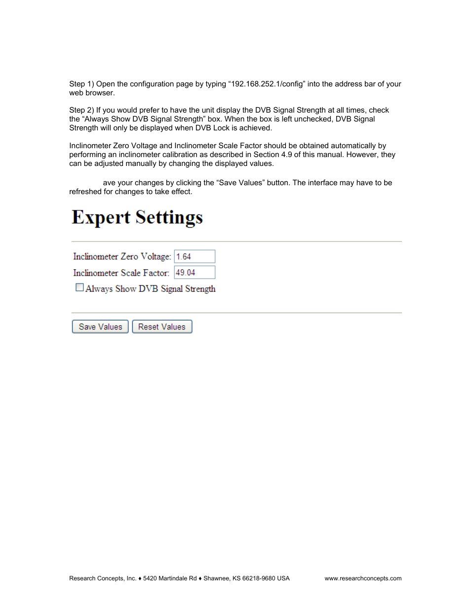 11 changing the expert settings, Changing the expert settings | Research Concepts RC300 User Manual | Page 30 / 35