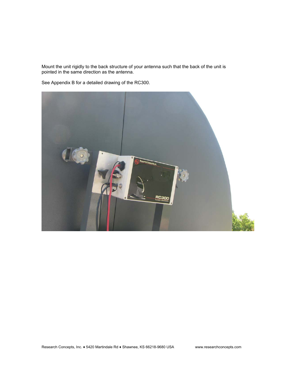 Chapter 2 installation, 1 mounting the rc300, Mounting the rc300 | Research Concepts RC300 User Manual | Page 8 / 35