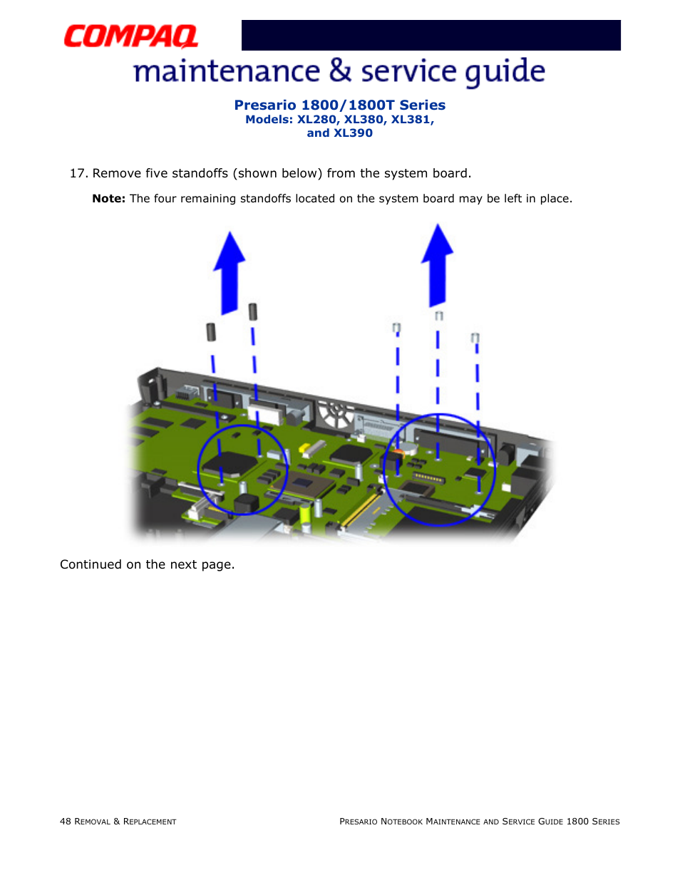 Continued on the next page | Compaq XL280 User Manual | Page 117 / 134