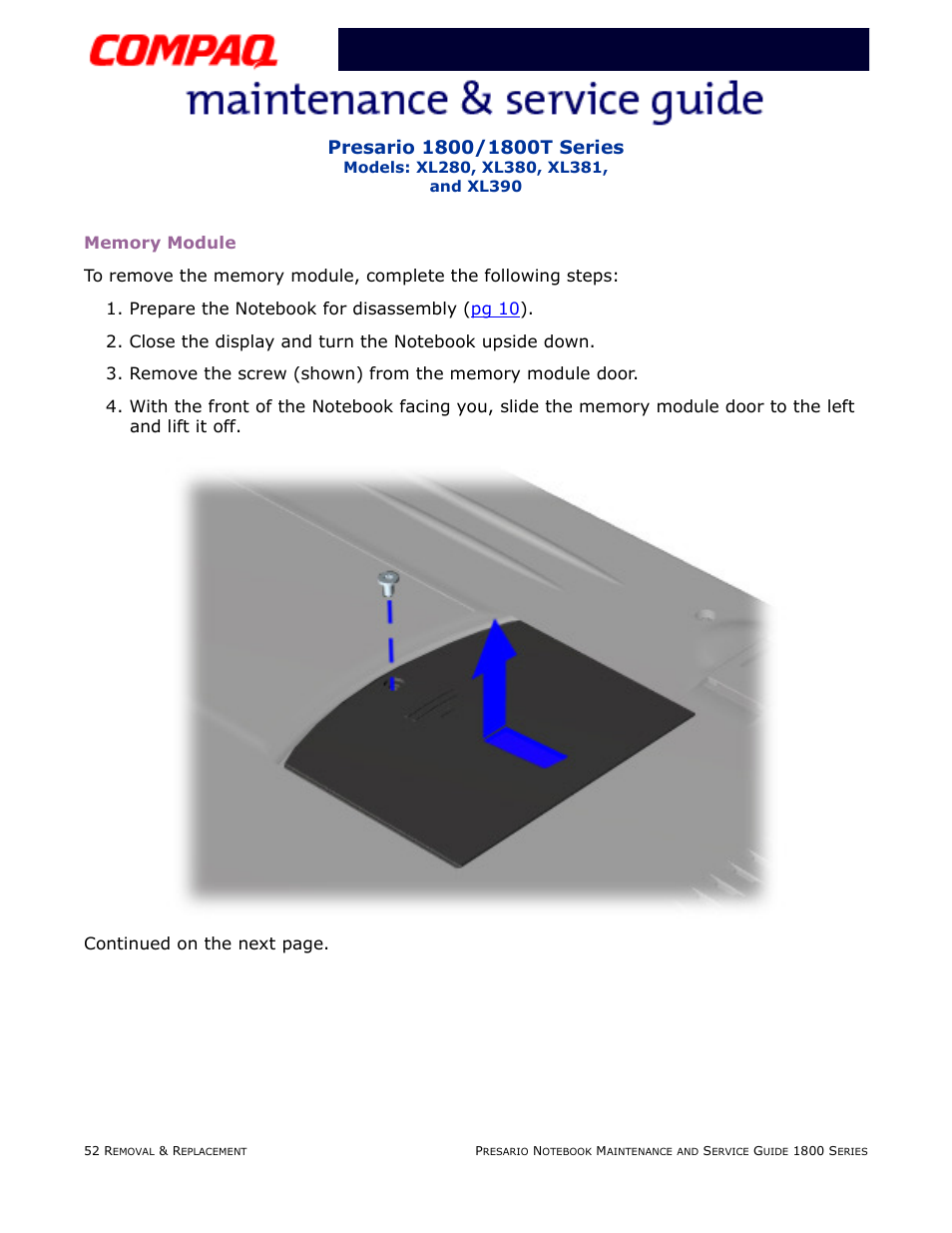 Memory module | Compaq XL280 User Manual | Page 121 / 134
