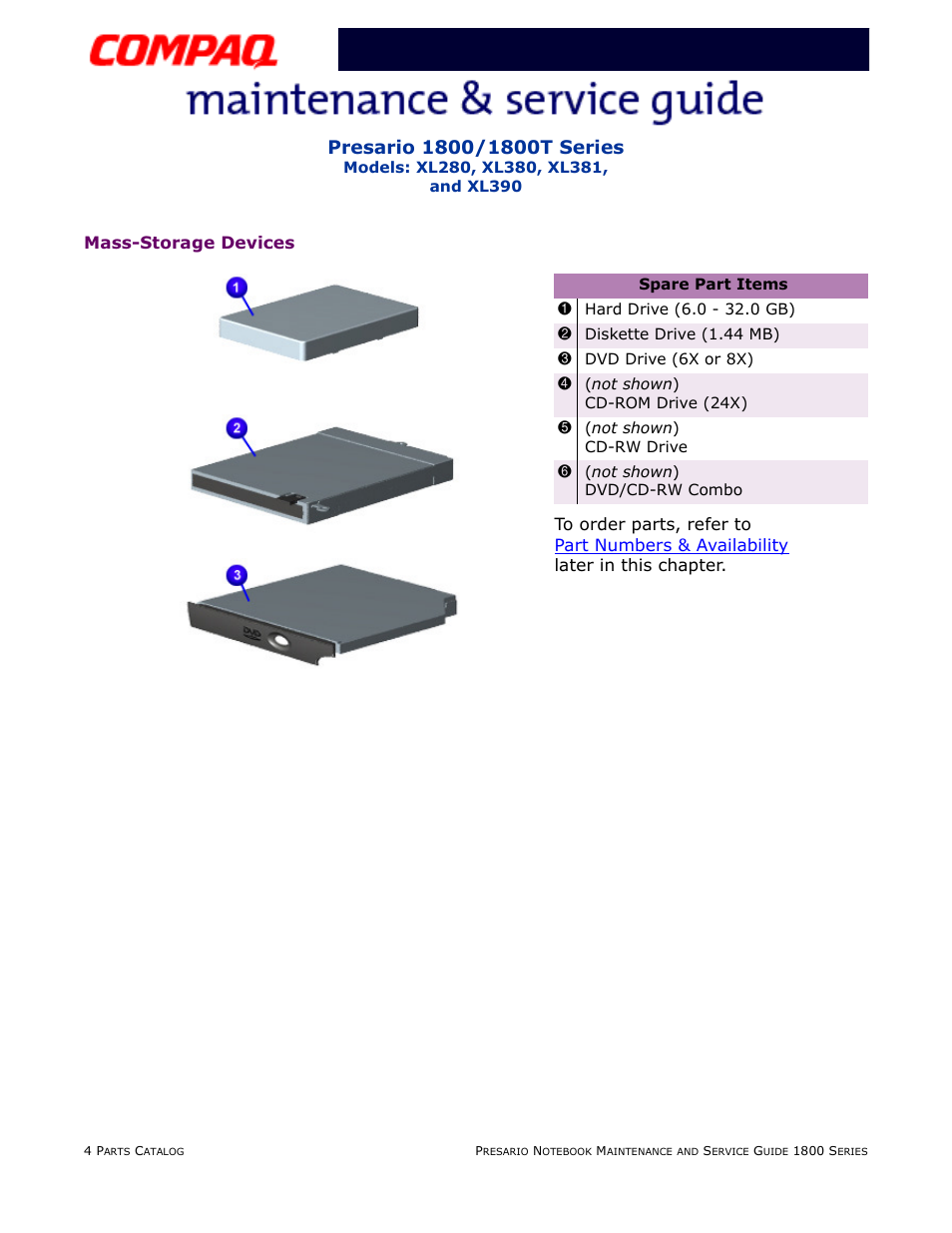 Mass-storage devices | Compaq XL280 User Manual | Page 126 / 134