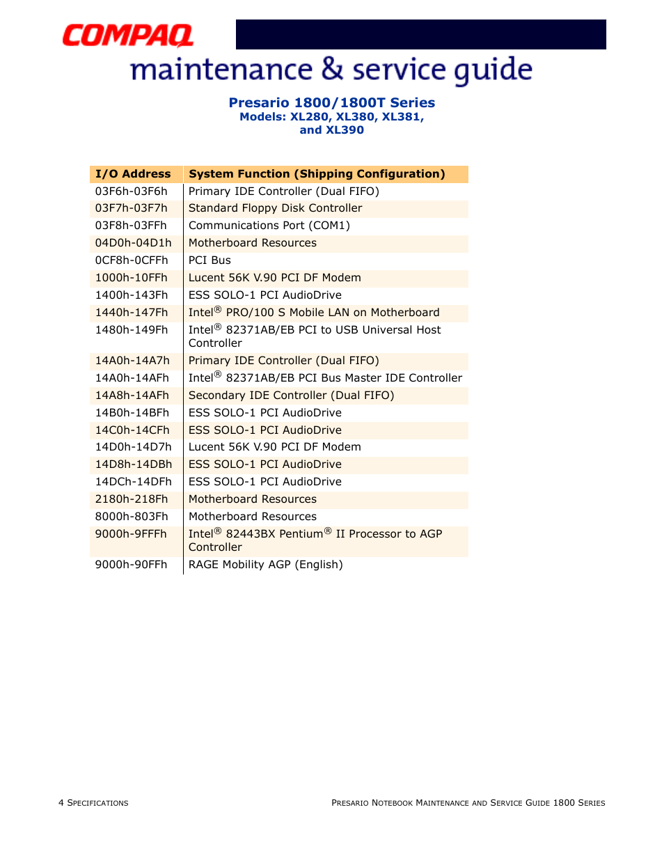 Compaq XL280 User Manual | Page 20 / 134