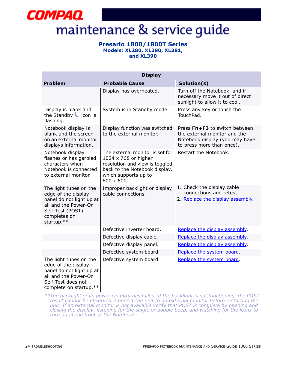 Compaq XL280 User Manual | Page 60 / 134
