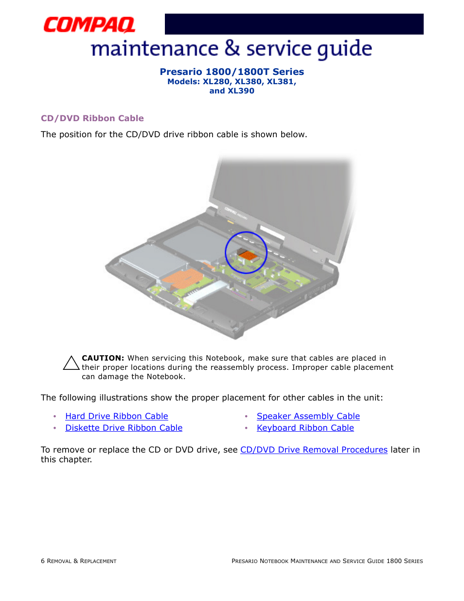 Cd/dvdribboncable, Cd/dvd ribbon cable | Compaq XL280 User Manual | Page 75 / 134