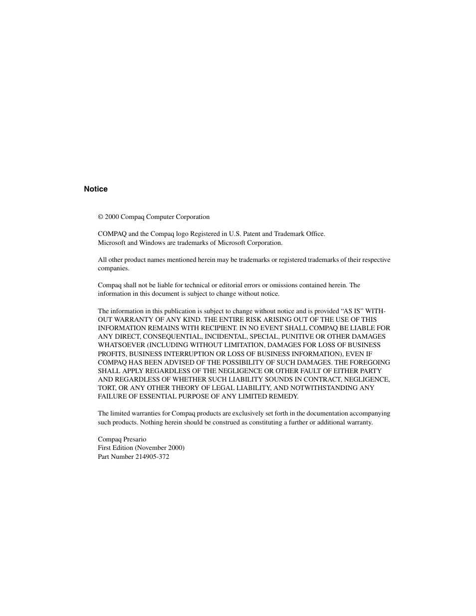 Compaq Presario 5BW474 User Manual | Page 2 / 77