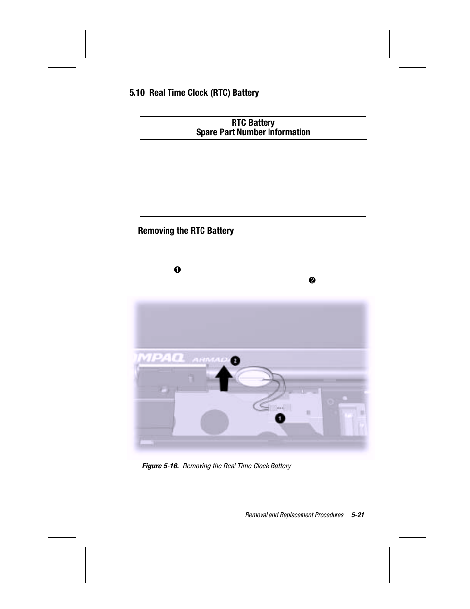 10 real time clock (rtc) battery | Compaq V300 User Manual | Page 115 / 162