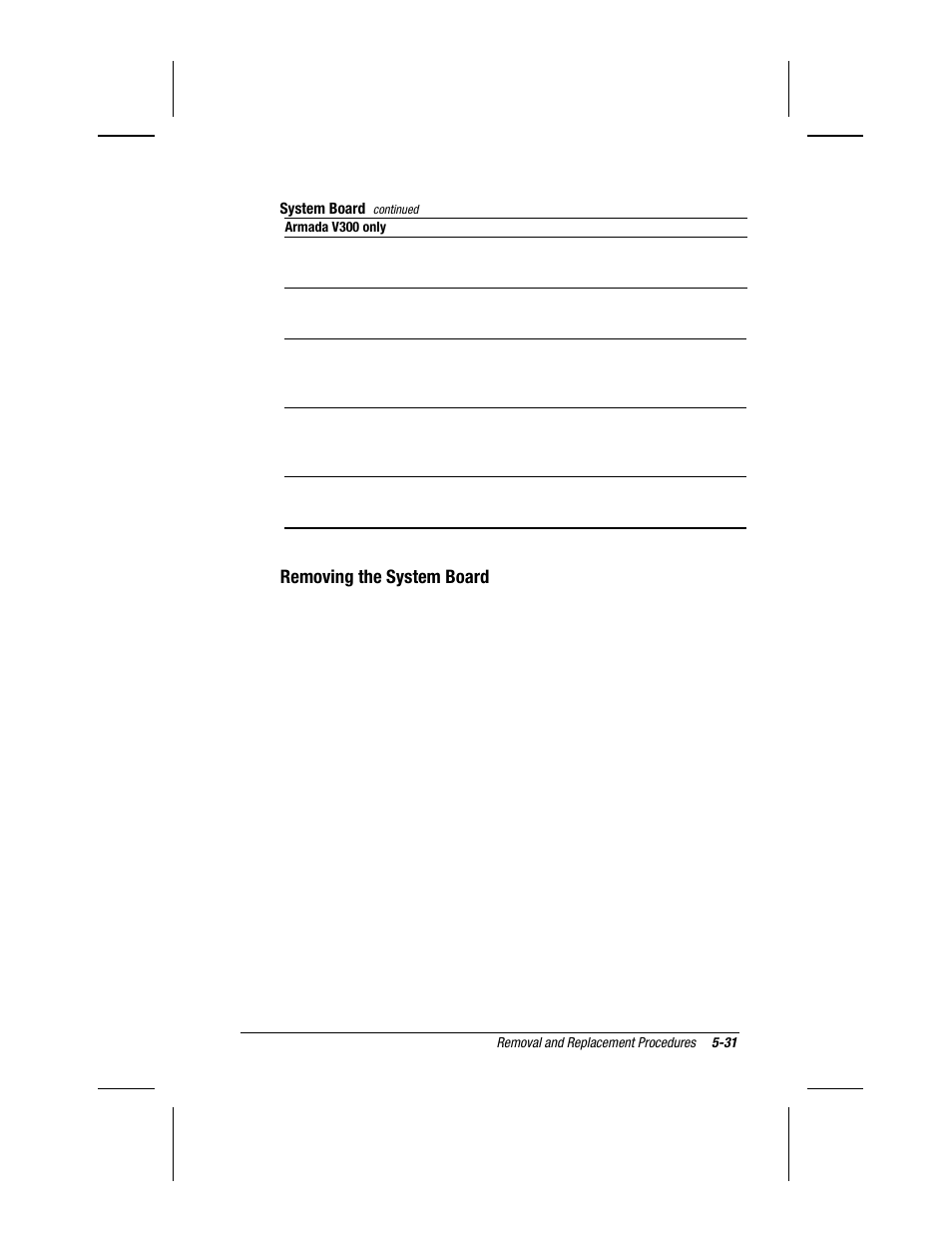 Removing the system board | Compaq V300 User Manual | Page 125 / 162