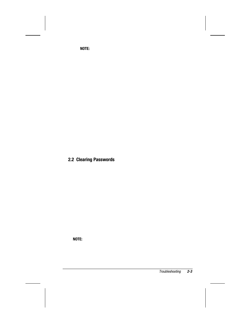 2 clearing passwords | Compaq V300 User Manual | Page 39 / 162