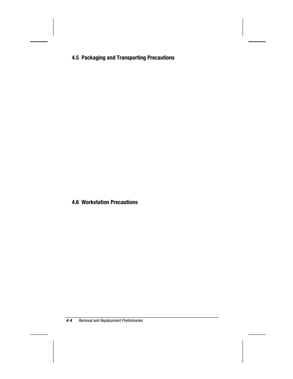 5 packaging and transporting precautions, 6 workstation precautions | Compaq V300 User Manual | Page 92 / 162