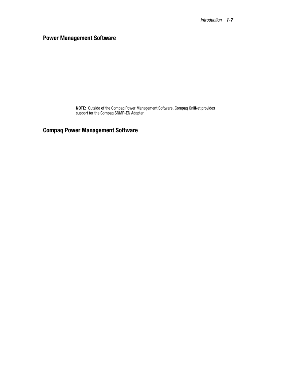 Power management software, Compaq power management software | Compaq R6000 User Manual | Page 17 / 118