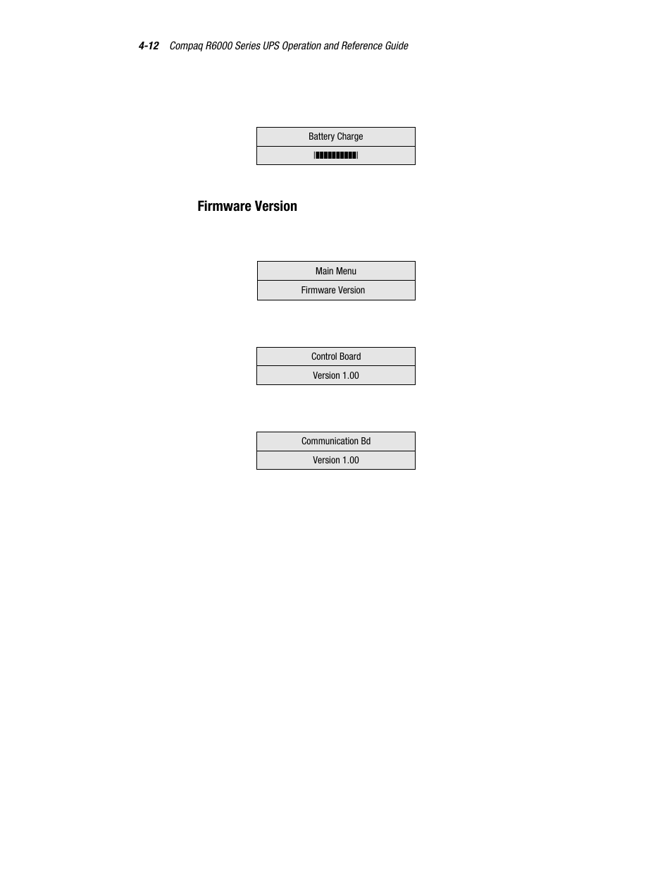 Firmware version | Compaq R6000 User Manual | Page 67 / 118
