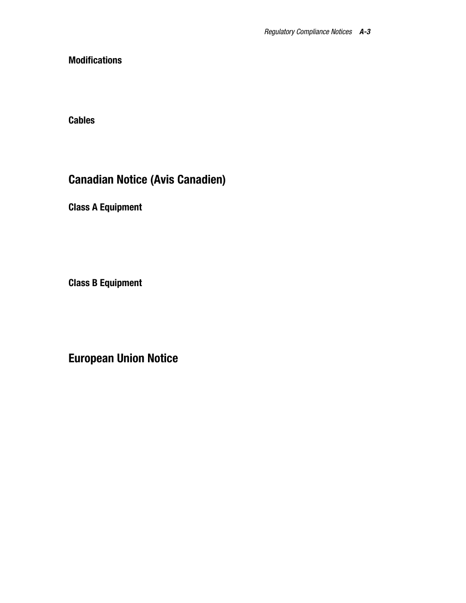 Canadian notice (avis canadien), European union notice, Modifications | Cables, Class a equipment, Class b equipment | Compaq R6000 User Manual | Page 98 / 118