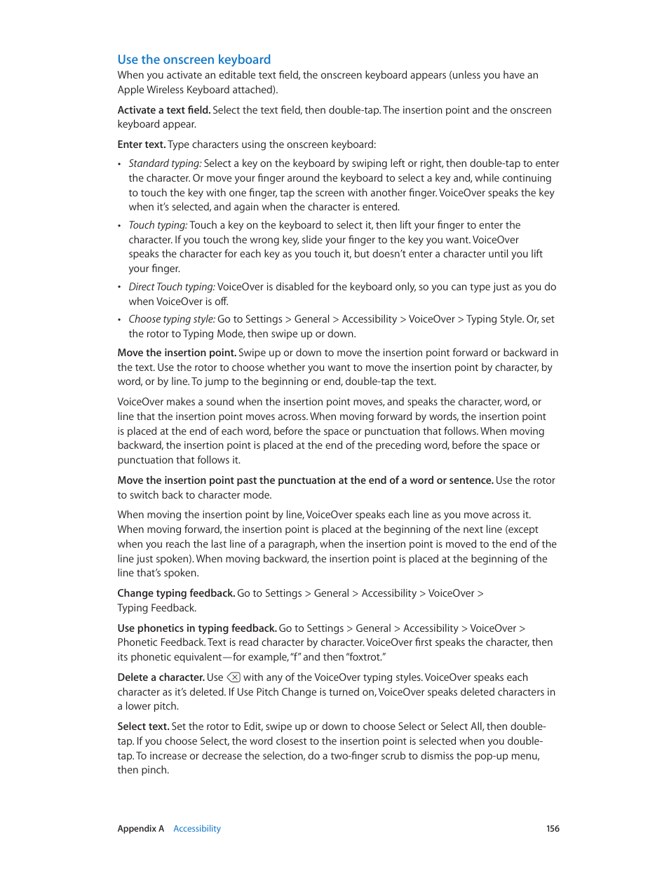 Use the onscreen keyboard | Apple iPhone iOS 8.4 User Manual | Page 156 / 196