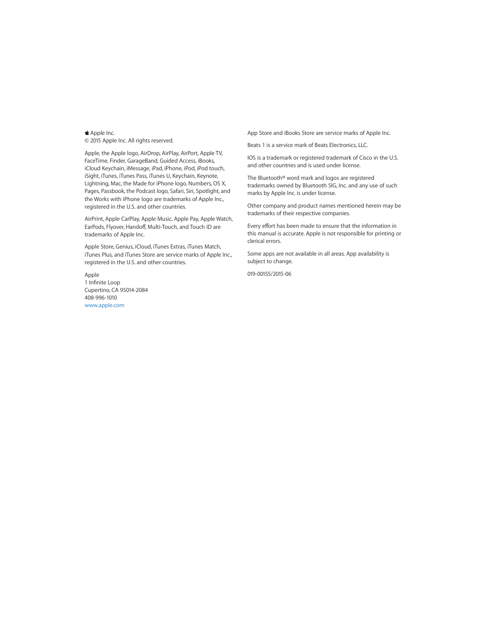 Apple iPhone iOS 8.4 User Manual | Page 196 / 196
