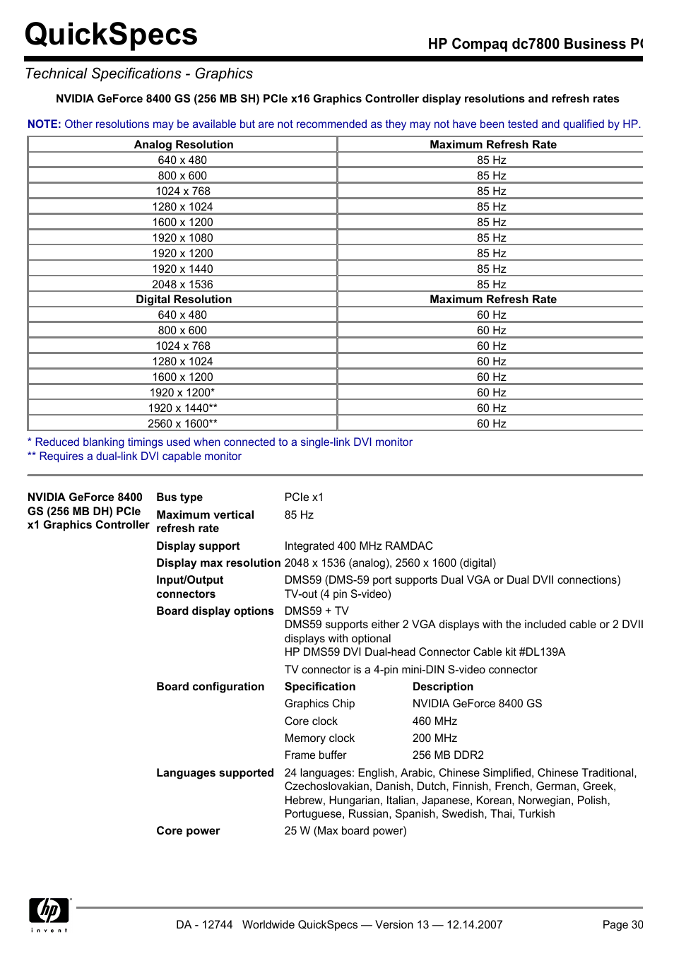 Quickspecs | Compaq dc7800 User Manual | Page 30 / 53