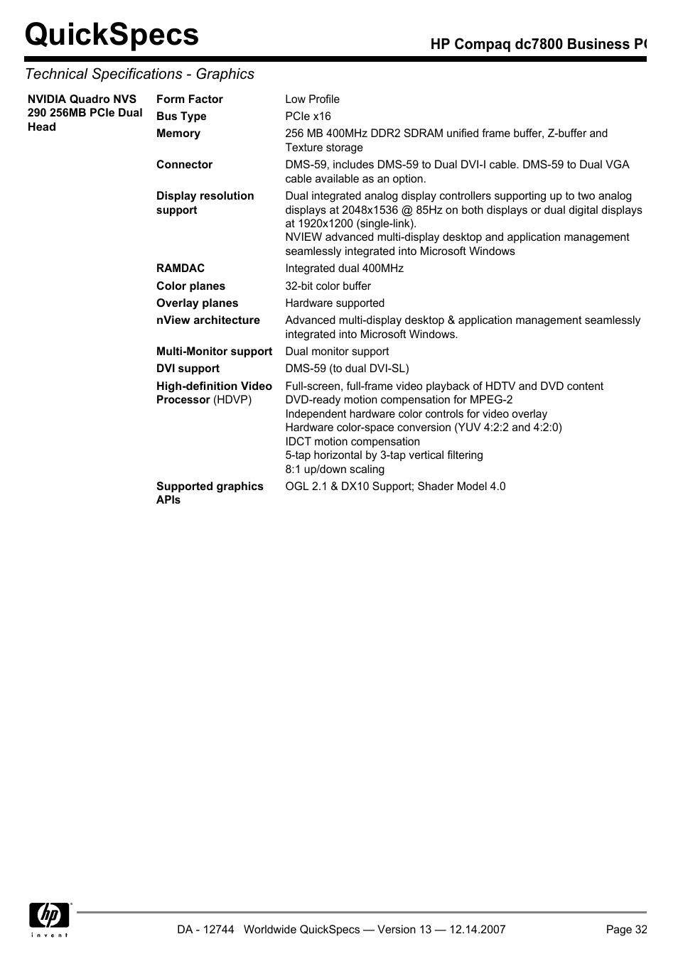 Quickspecs | Compaq dc7800 User Manual | Page 32 / 53