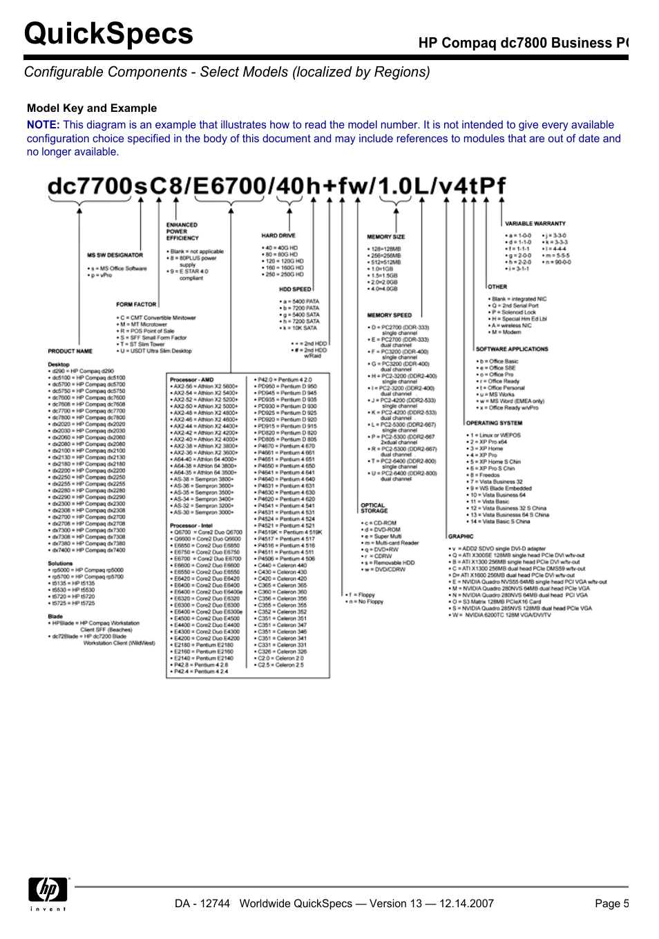 Quickspecs | Compaq dc7800 User Manual | Page 5 / 53