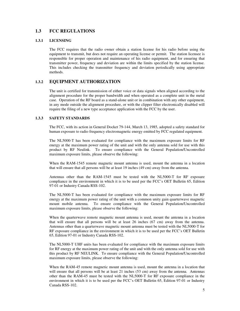RF Neulink NL5000-T User Manual | Page 5 / 21