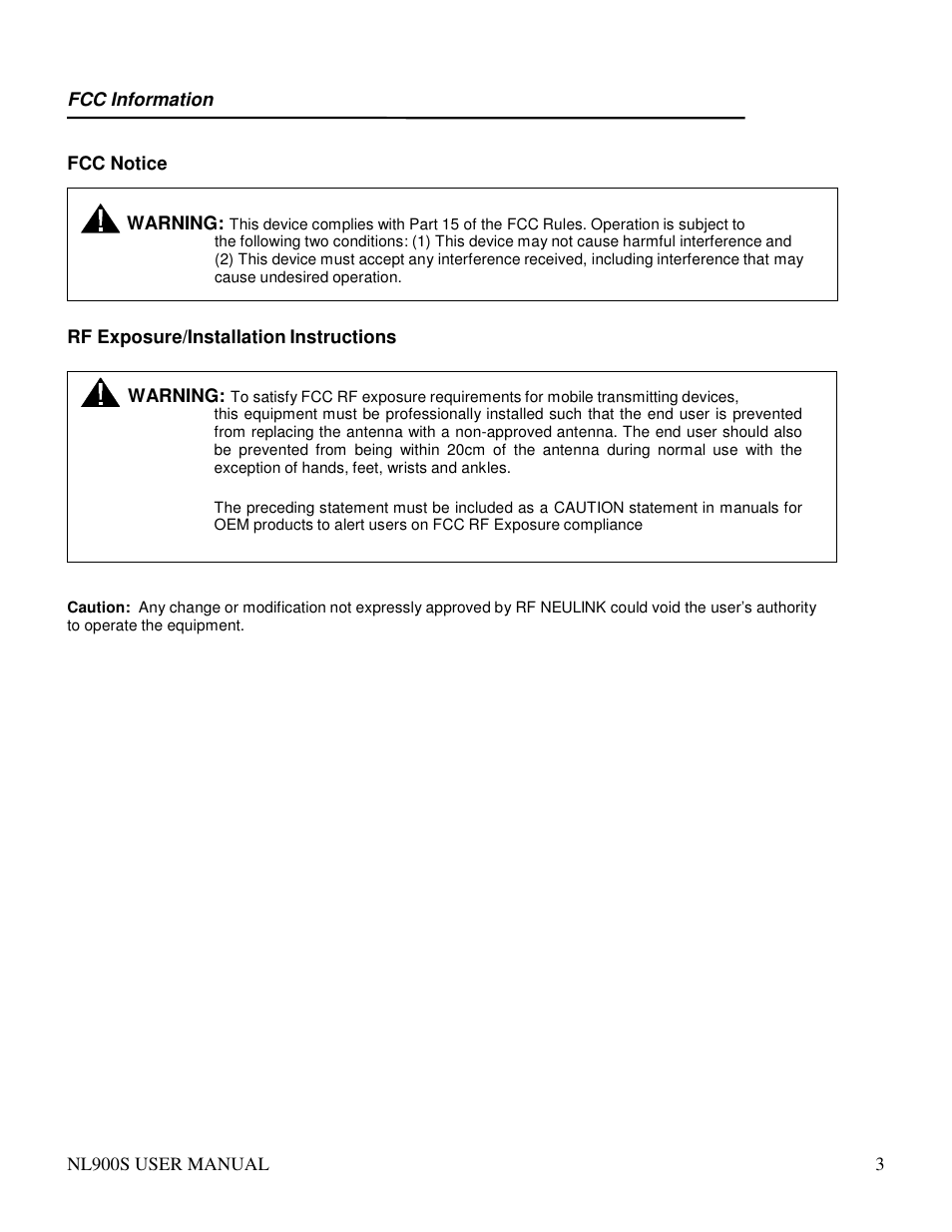 RF Neulink NL900S User Manual | Page 3 / 17
