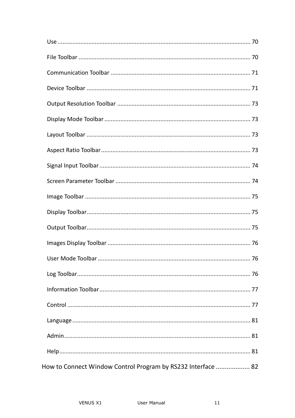 RGBLink VENUS X1 User Manual User Manual | Page 11 / 135
