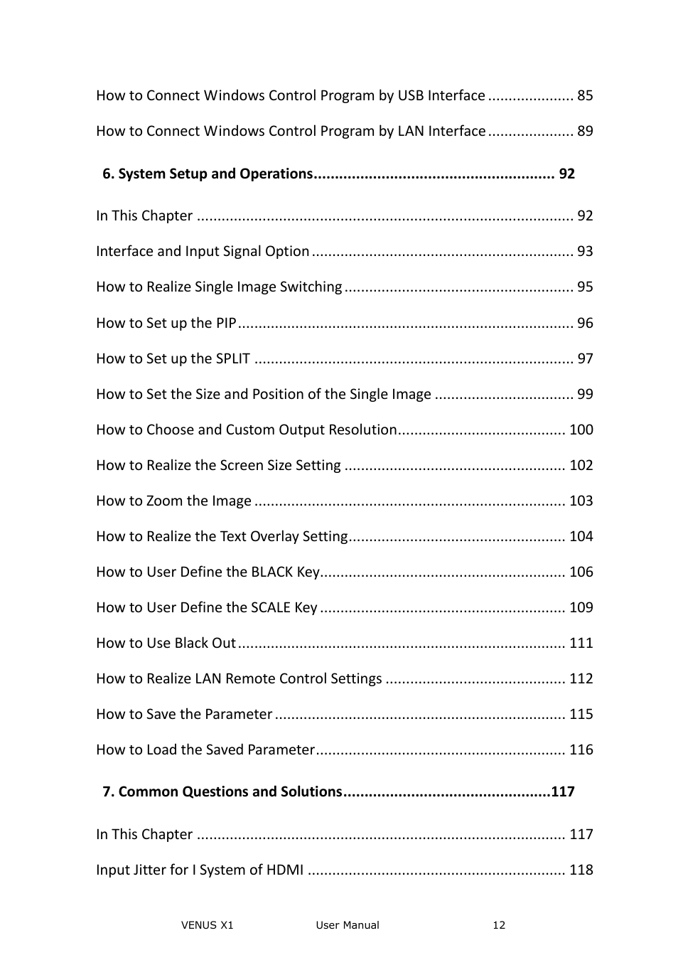 RGBLink VENUS X1 User Manual User Manual | Page 12 / 135