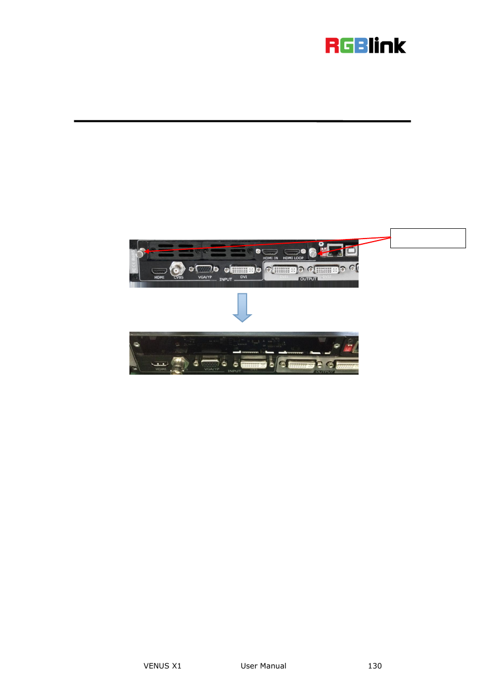 D. optional module installation and, Replacement instruction, Optional module installation and replacement | Instruction, Ptional module installation and replacement, D. o | RGBLink VENUS X1 User Manual User Manual | Page 130 / 135