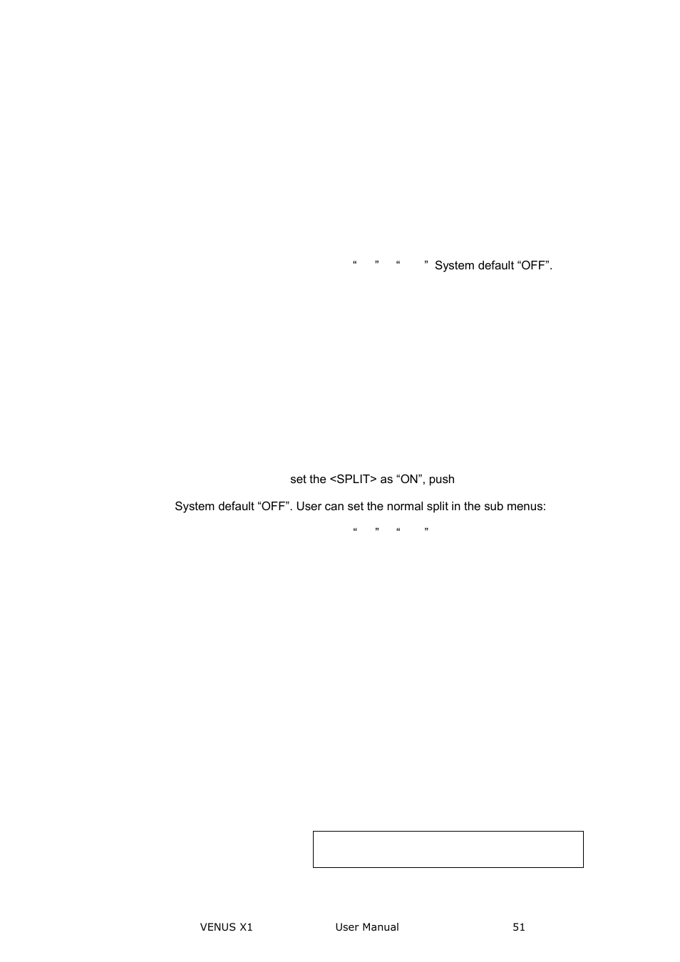 Split, Menu orientation | RGBLink VENUS X1 User Manual User Manual | Page 51 / 135