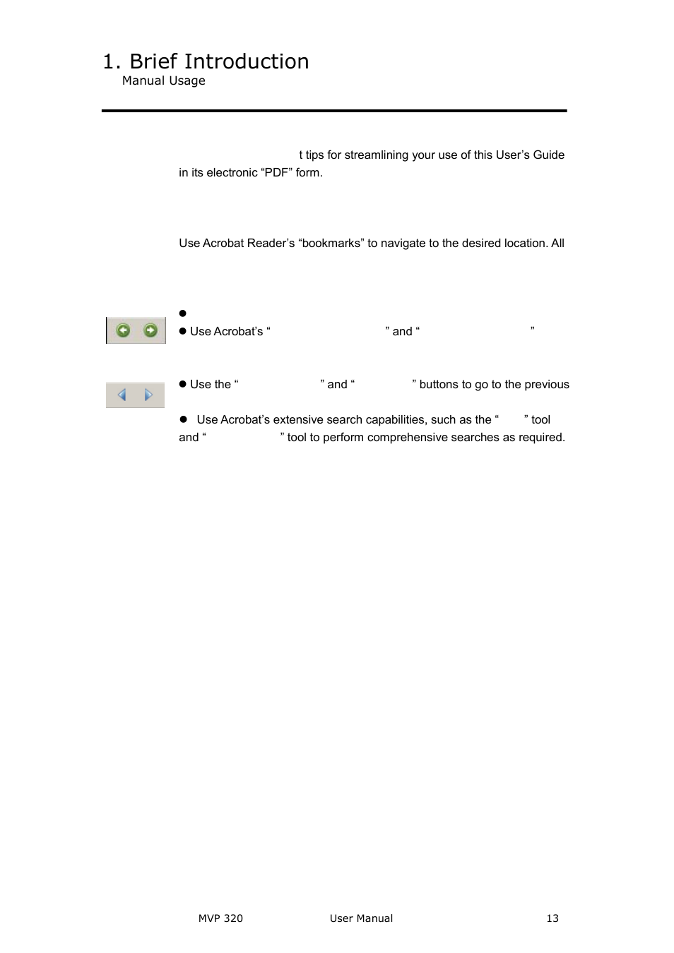 Manual usage, Brief introduction, Navigation | Catalogue and index | RGBLink MVP 320 User Manual User Manual | Page 13 / 60