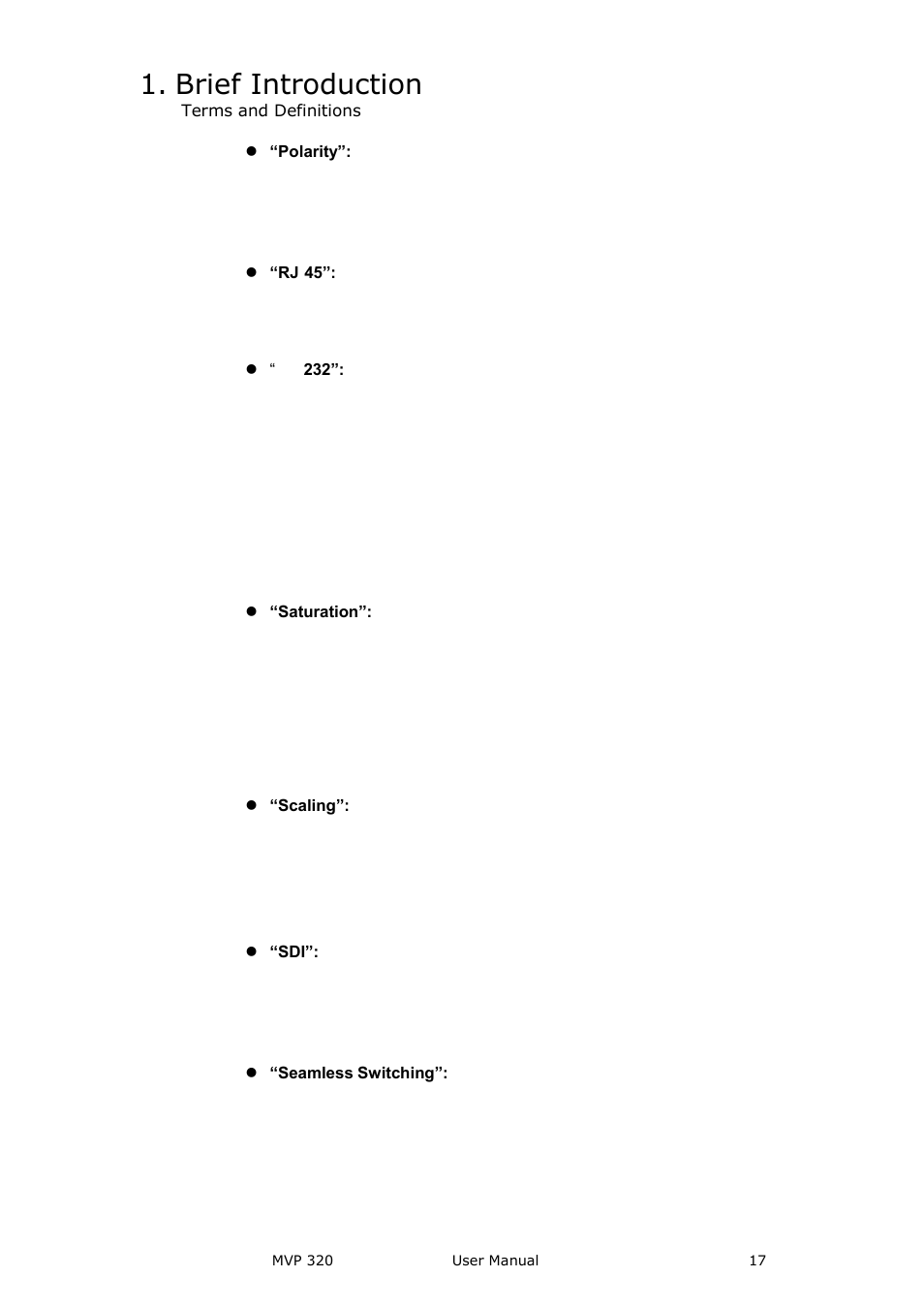 Brief introduction | RGBLink MVP 320 User Manual User Manual | Page 17 / 60