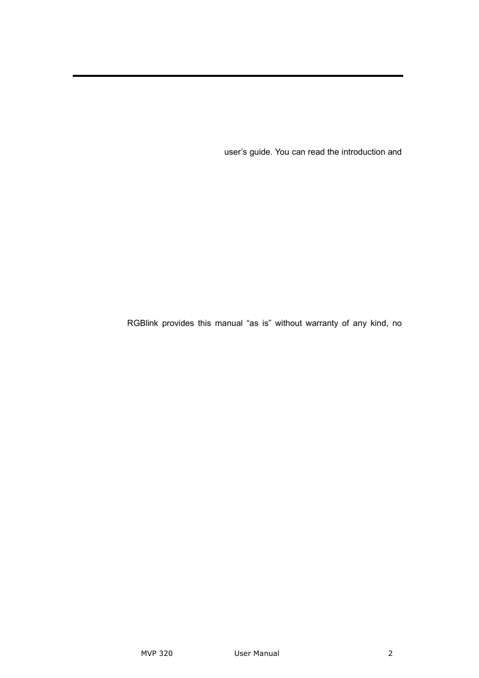 Mvp 320· user manual, Copyright, Notice | Federal communications commission (fcc) statement | RGBLink MVP 320 User Manual User Manual | Page 2 / 60
