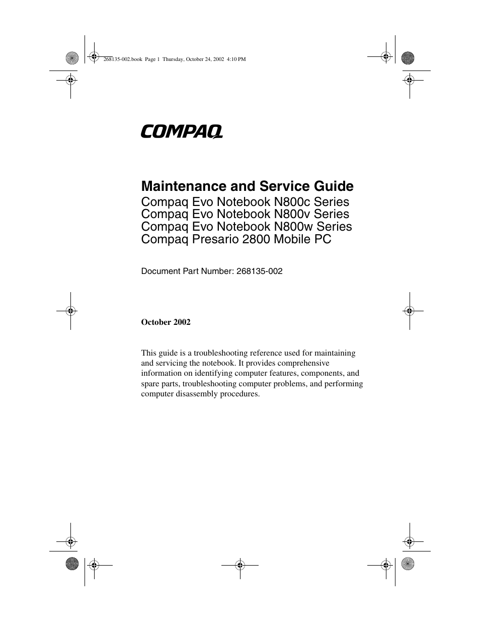 Compaq 2800 User Manual | 181 pages