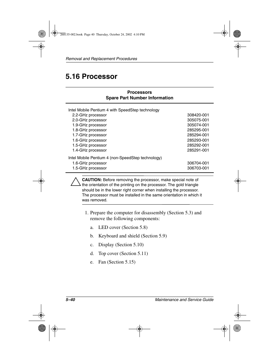 16 processor, 16 processor –40 | Compaq 2800 User Manual | Page 118 / 181