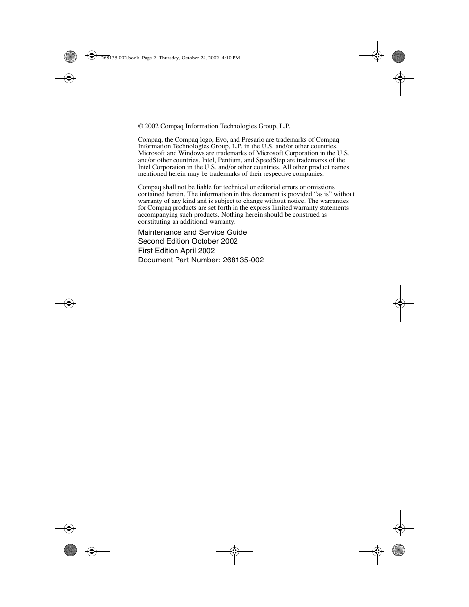 Compaq 2800 User Manual | Page 2 / 181