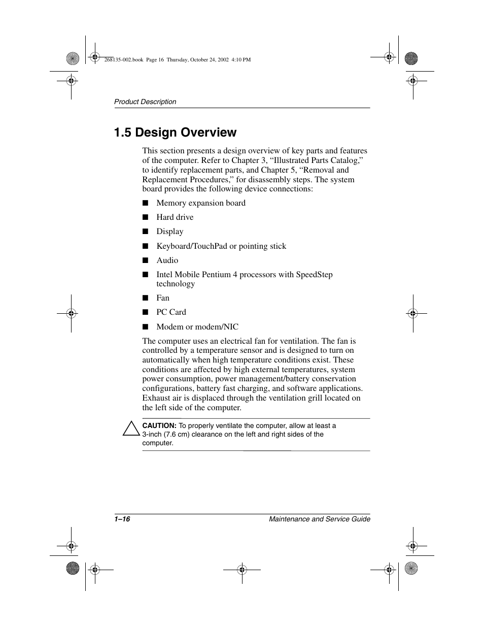 5 design overview, 5 design overview –16 | Compaq 2800 User Manual | Page 21 / 181
