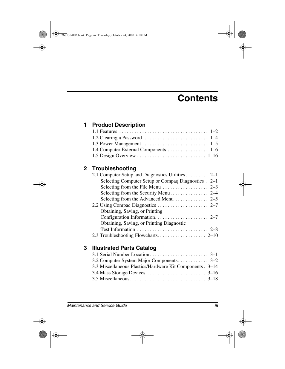 Compaq 2800 User Manual | Page 3 / 181