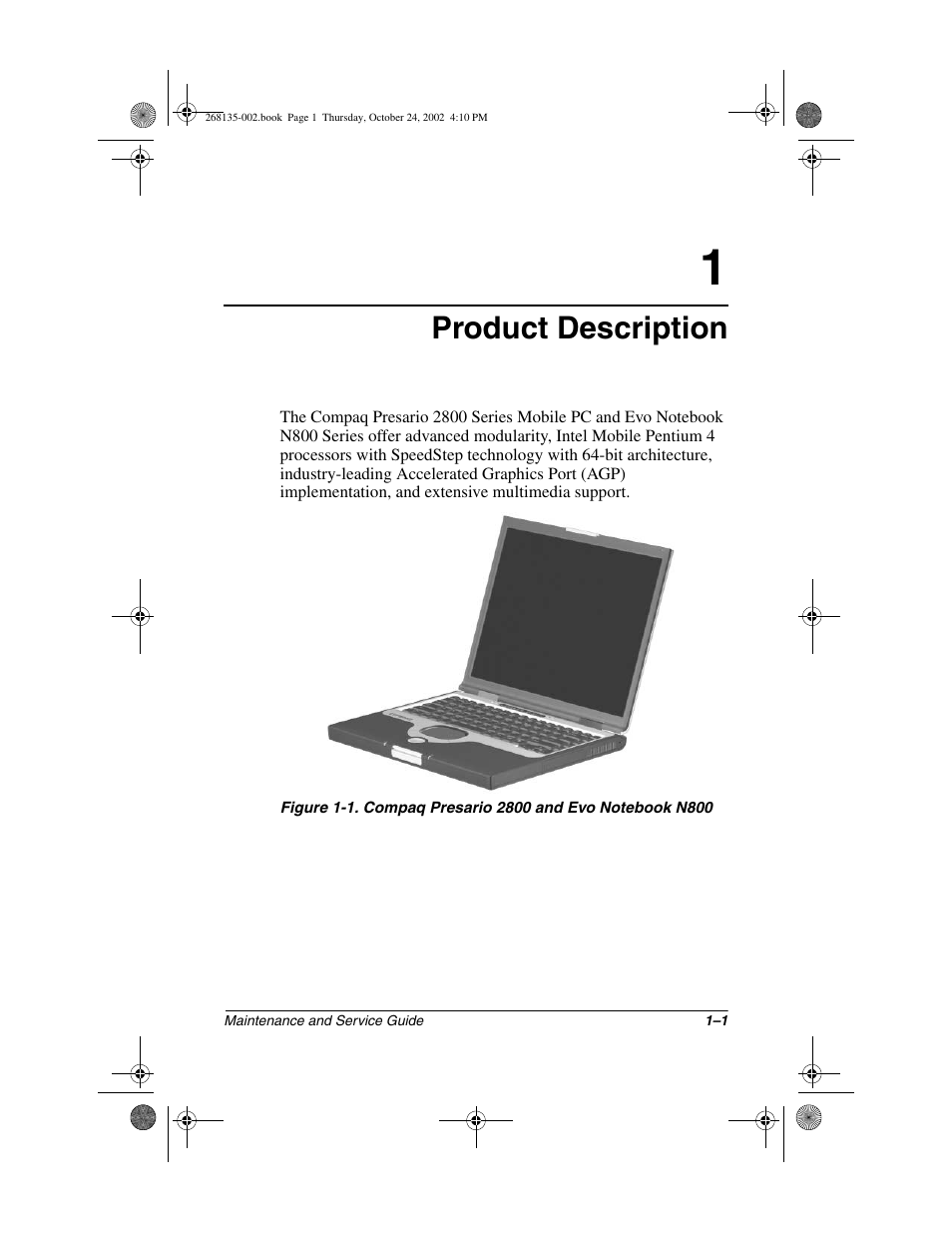 Product description | Compaq 2800 User Manual | Page 6 / 181