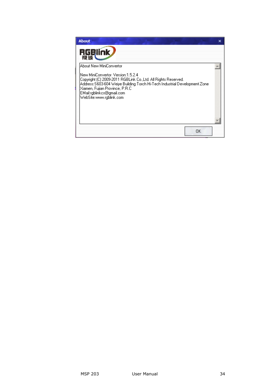 RGBLink MSP 203 User Manual User Manual | Page 34 / 37