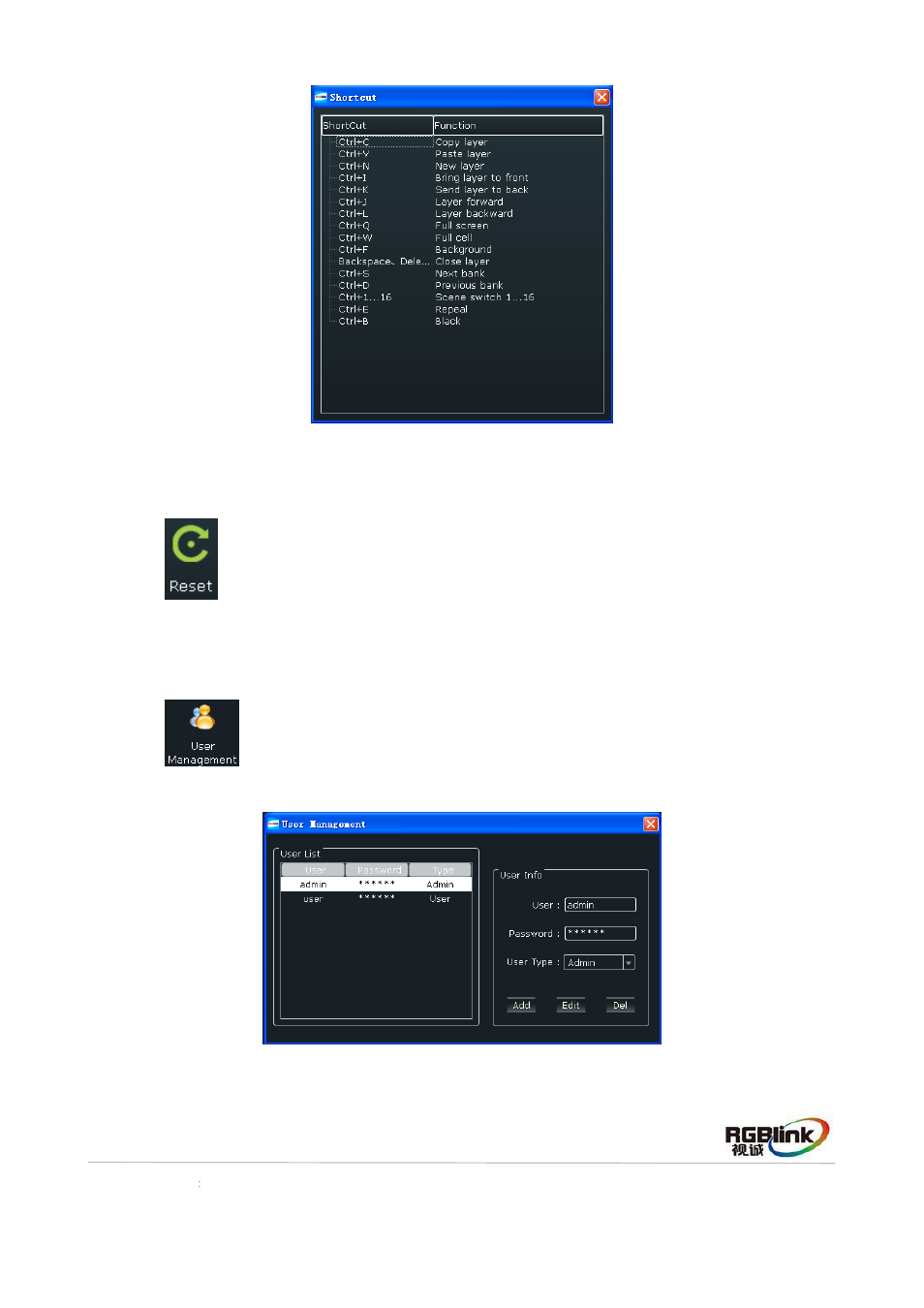 Reset, Other | RGBLink VENUS X3 Quick Start User Manual | Page 26 / 37