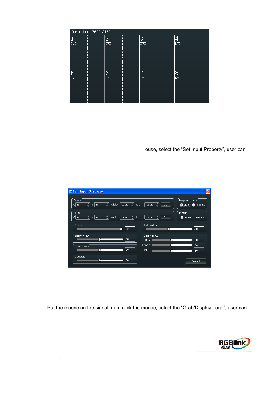 Image processing, Grab/display logo | RGBLink VENUS X3 Quick Start User Manual | Page 30 / 37