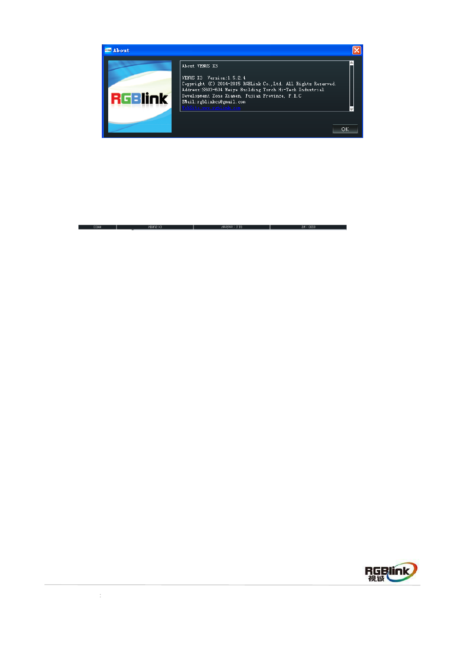 Information toolbar | RGBLink VENUS X3 Quick Start User Manual | Page 33 / 37