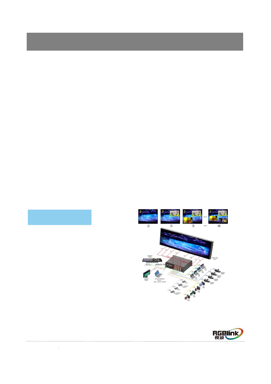 Product introduction, System connection | RGBLink VENUS X3 Quick Start User Manual | Page 4 / 37