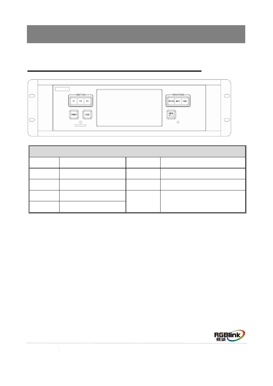Hardware orientation, Front panel | RGBLink VENUS X3 Quick Start User Manual | Page 6 / 37