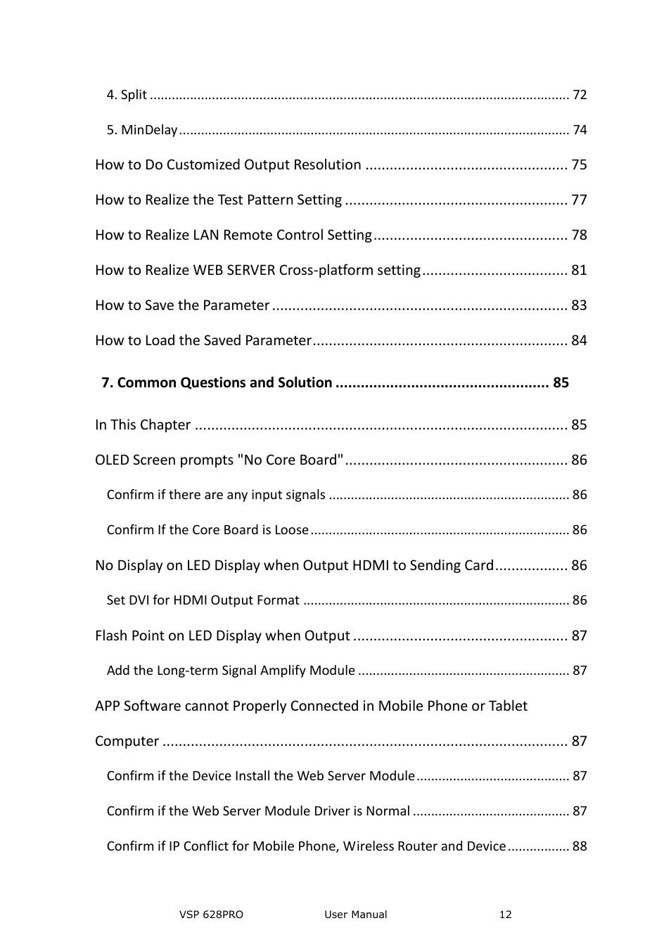RGBLink VSP 628PRO User Manual User Manual | Page 12 / 120