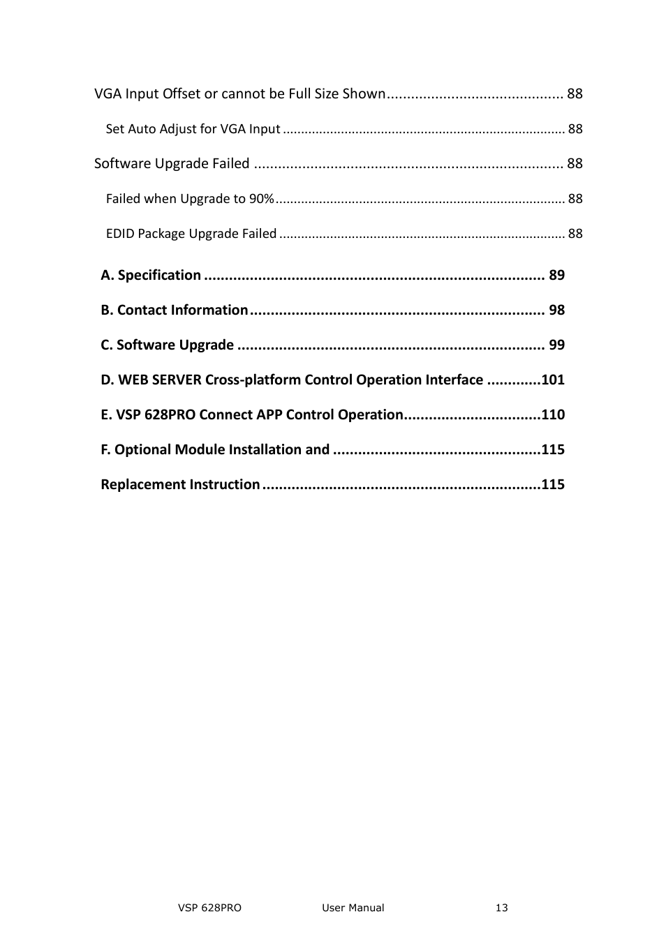 RGBLink VSP 628PRO User Manual User Manual | Page 13 / 120