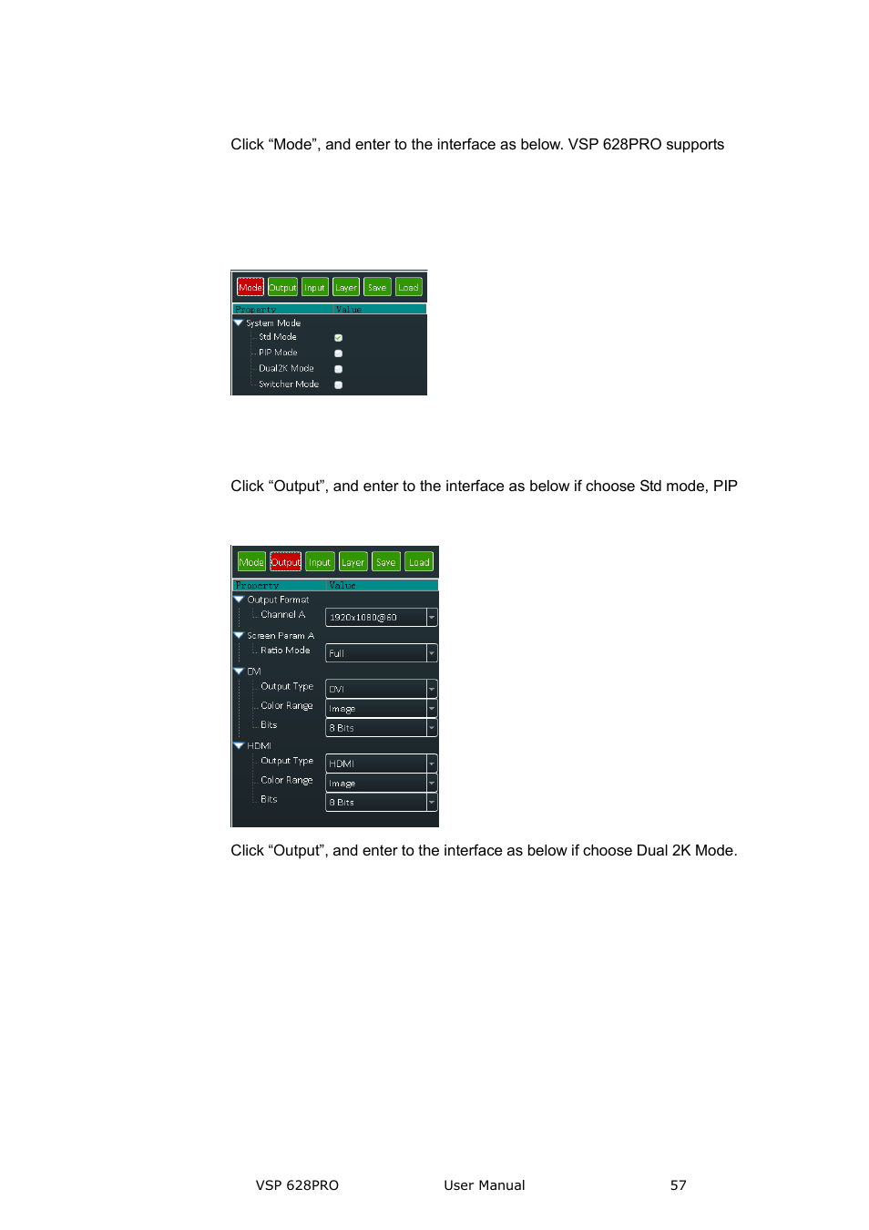Output, Communication software guideline | RGBLink VSP 628PRO User Manual User Manual | Page 57 / 120